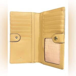 Kate Spade New York Darcy Large Slim Bifold Leather Wallet In Warm Taupe